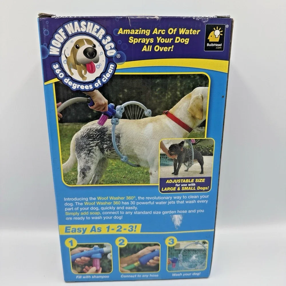 Woof Washer 360 Adjustable Dog Washing Hose Sprayer Open Box Bulbhead